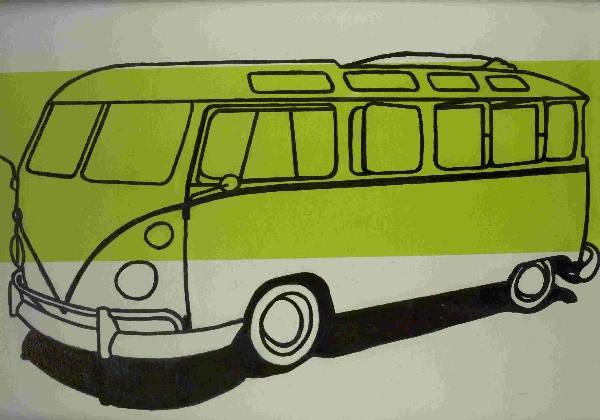 VW Bus T1 - gezeichnet und gespr�ht auf Leinwand - 04.10.2006